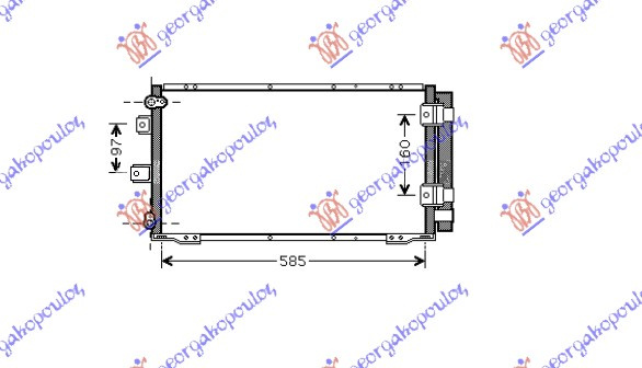 Radiator i kondicionerit (59X28.5) L/B lloji anglez
