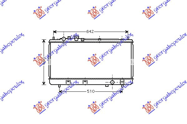 Radiator për motor 1.3i16V 00-03 (me kondicioner) (32,8x68,9)