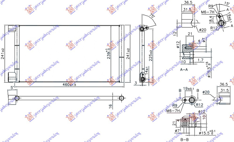 Radiator i kondicionerit 1.1i8V (41,4x24x1,8)