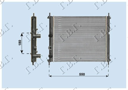 Radiator për motor 1.2-1.4-1.6 benzinë (me/pa kondicioner) (475x415) 98-
