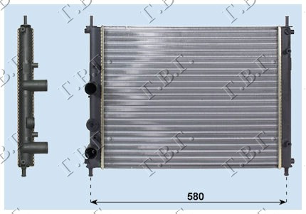 Radiator për motor 1.6i16V (me kondicioner) (47,5x41) MARELLI