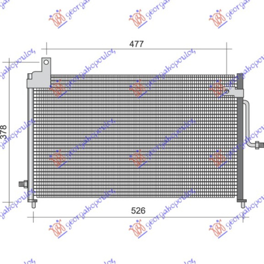 Radiator i kondicionerit 0,8 6V - 1,0 8V (50x30,2x2,0)