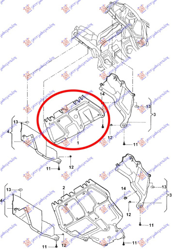 Mbrojtje/kapak nën motor (qendrore) -05