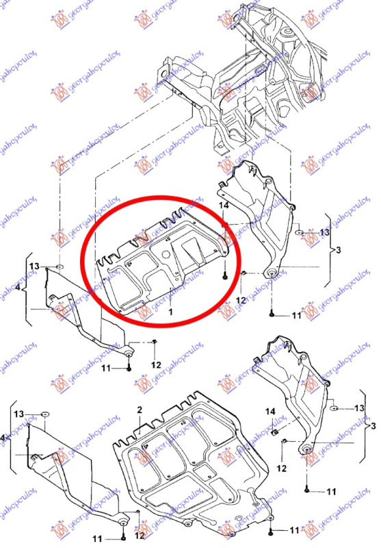 Mbrojtje/kapak nën motor (qendrore) -05
