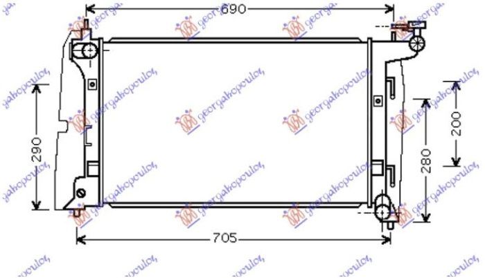 Radiator për motor 1.6 i-VVTi (marsh automatik) benzinë (600x350) (japonez) (KOYO)