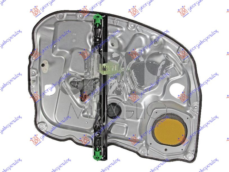 Ngritës/rregullator për dritaren e përparme (pa motor) me panel/mbajtës