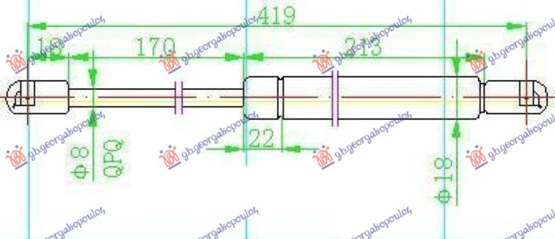 Amortizues (një) për derën e bagazhit xL/freetrack (419L-510N)