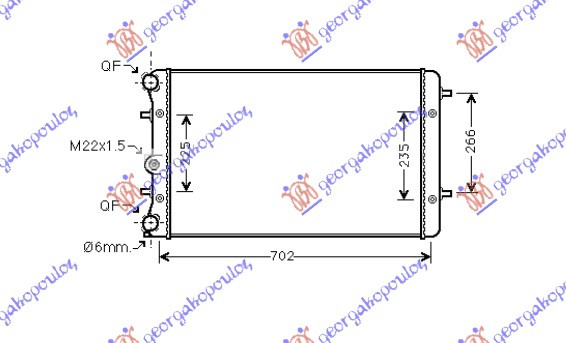 Radiator për motor 1.4-1.6i16V-1.9TDI (me/pa kondicioner) (65x3