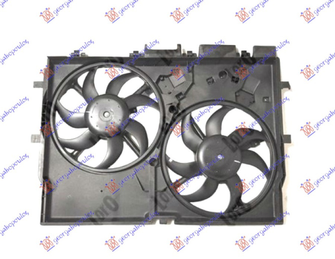 Ventilator komplet (dopio) 3.0 benzinë - 2.0-2.2-2.3-3.0 dizel (me/pa kondicioner) (390mm + 390mm) (2 + 2 pinë) (1 oval + 1 prizë katrore)