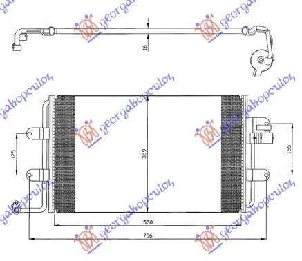 Radiator i kondicionerit 1.6-1.8-2.0PET-1.9TDI (54x36)