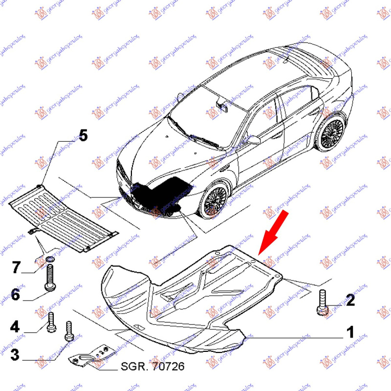 Mbrojtje/kapak nën motor dizel
