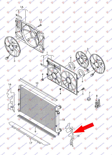 Thithës ajri radiator për motor ( plastik mbajtës)