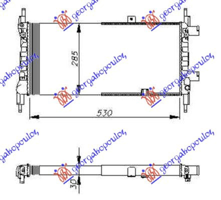 Radiator për motor 1,2CC (53x29)