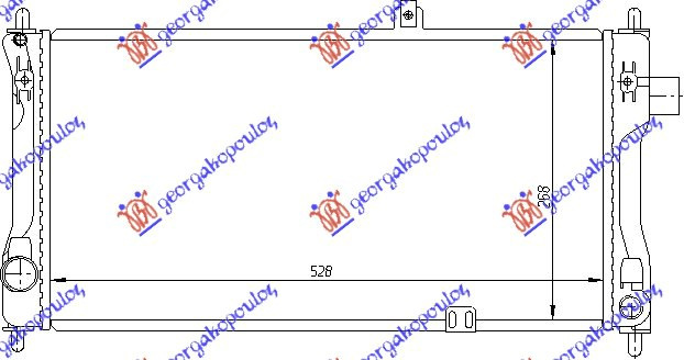 Radiator për motor 1,3CC (53x28,5)