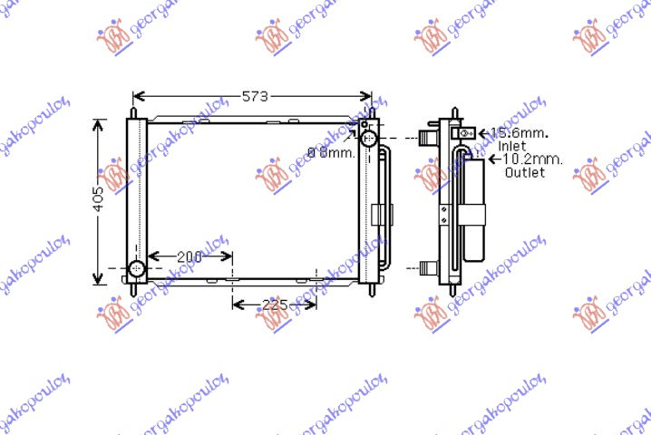 Radiator për motor (me kondicioner) (51x38x38)