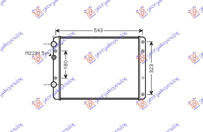 Radiator për motor të gjitha modelet (me/pa kondicioner) (49,8x37,7)