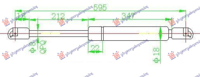 Amortizues (një) për derën e bagazhit (595L-515N)