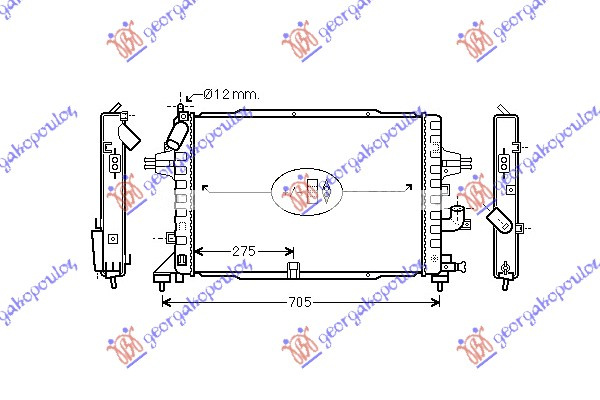 Radiator për motor 1.3-1.9 CDTI dizel (60x370)