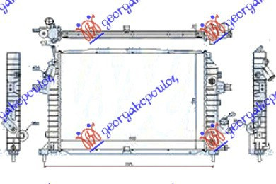Radiator për motor 1.7-1.9CDTi 2.0i16V OPC (me/pa kondicioner) (marsh automatik) (60x41)