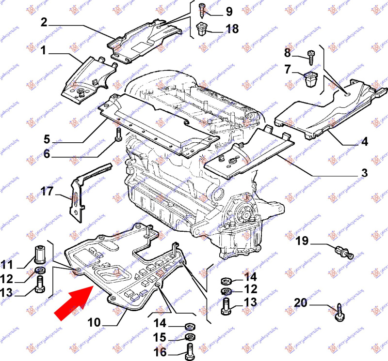 Mbrojtje/kapak nën motor dizel -03