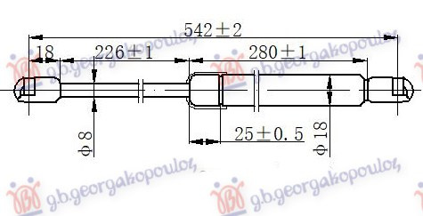 Amortizues (një) për kofano (543L-310N)