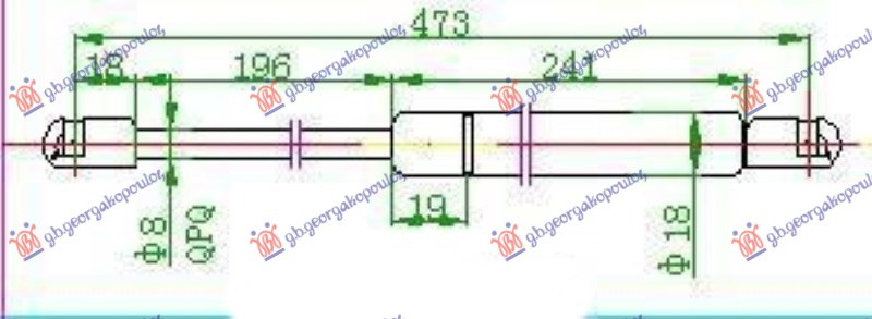 Amortizues (një) për derën e bagazhit karavan (474L-570N)
