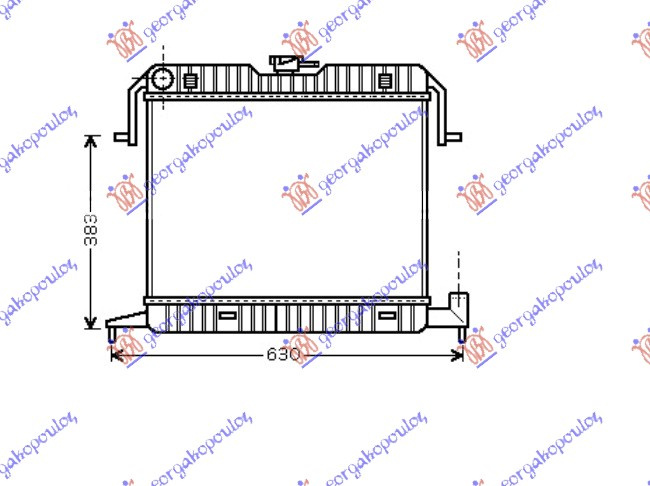 Radiator për motor 1,8-2,0cc (pa kondicioner) (40x50)