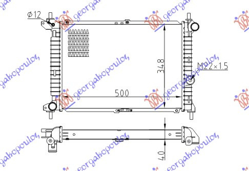 Radiator për motor 1,7 TD (50x35) (COPPER)