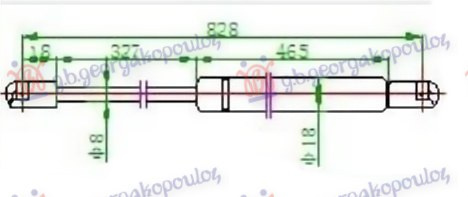 Amortizues (një) për derën e bagazhit (825L-355N)