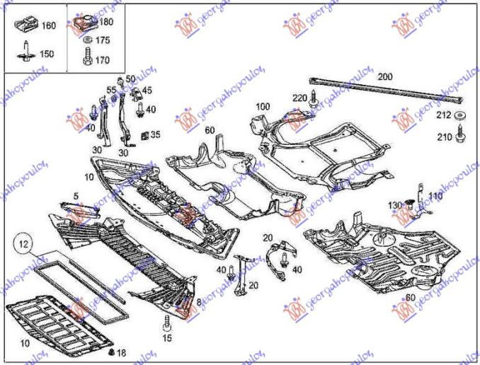 Mbrojtje/kapak nën motor qendrore