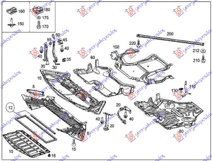 Mbrojtje/kapak nën motor i pasëm