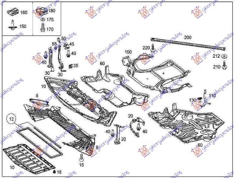 Mbrojtje/kapak nën motor i pasëm