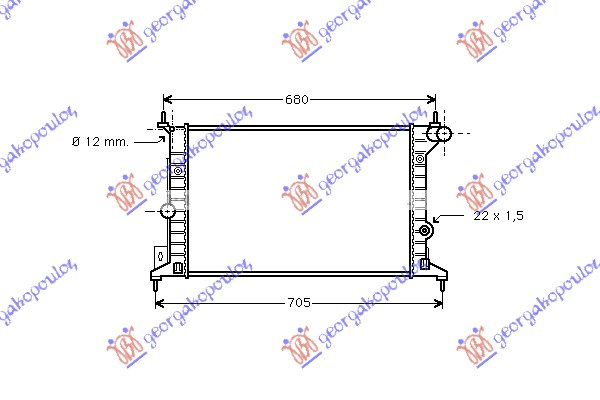 Radiator për motor 1,6-1,8-2.016V (54x38)