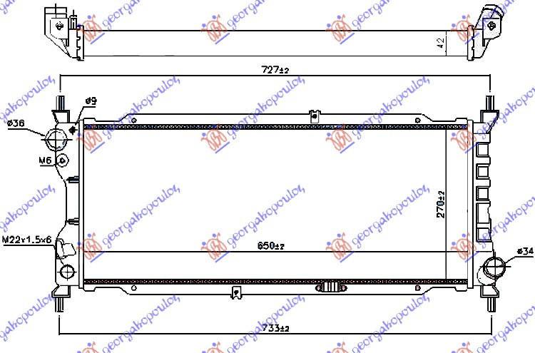 Radiator për motor 1.7 dizel (65x27)