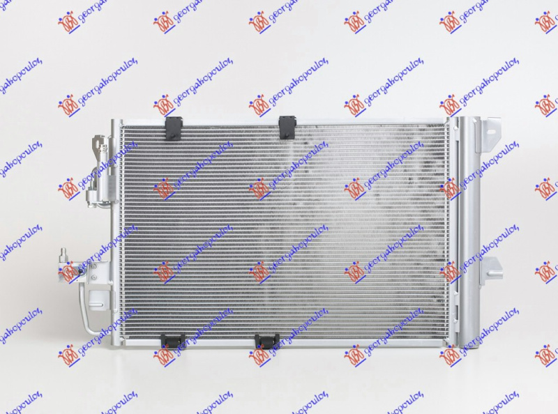 Radiator i kondicionerit komplet 02-04 (55.5x38.2x1.6) (tubë - filtër nga ana e kundërt)
