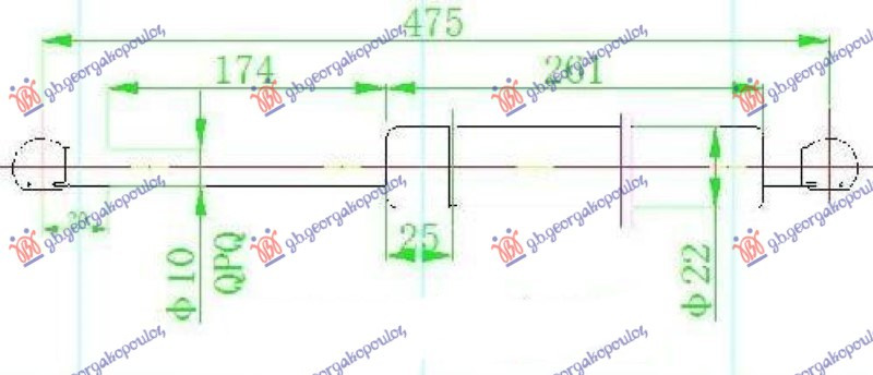 Amortizues (një) për derën e bagazhit (473L-420N)