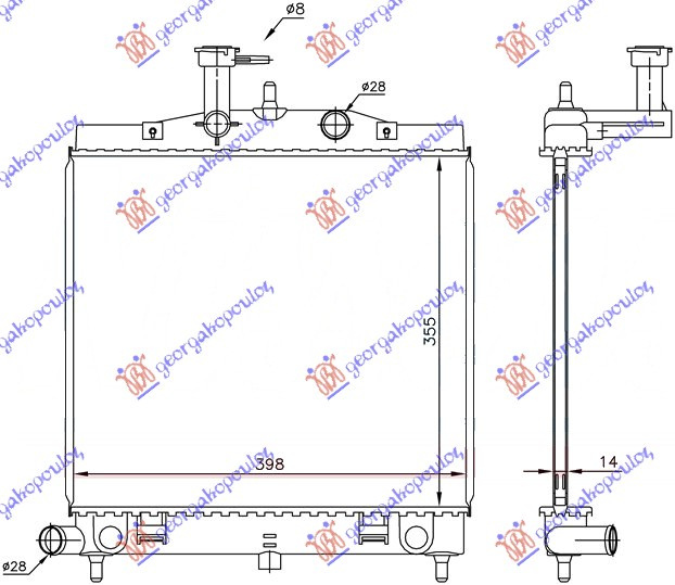 Radiator për motor (35.5x39.5)