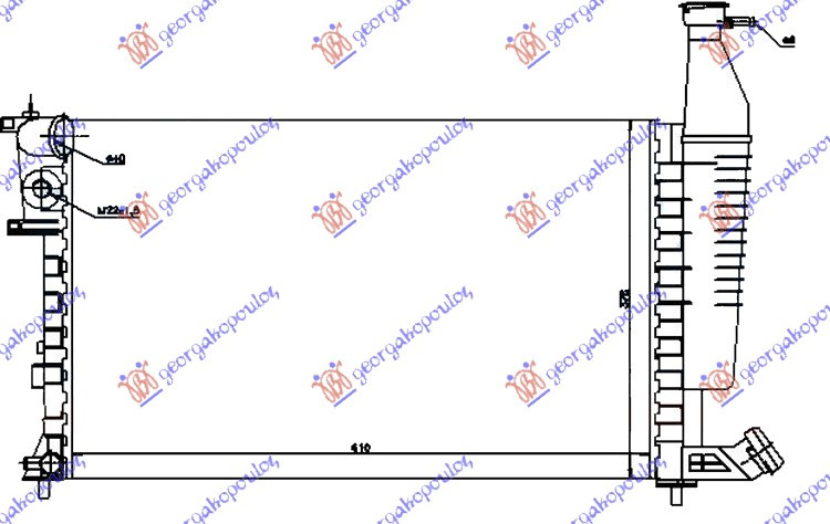 Radiator për motor 1.1-1.4-1.6-1.8cc 8V (me/pa kondicioner) (61x37,8) (VALEO CLASSIC)