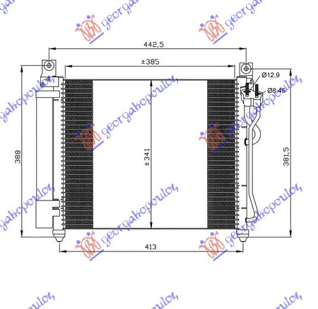 Radiator i kondicionerit benzinë/dizel (39.6x34)