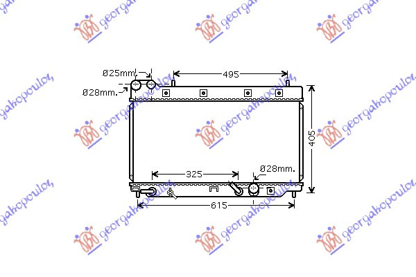 Radiator për motor 1.4 8V (me/pa kondicioner) (marsh manual/automatik) 04- (32.5x65) (KOYO)