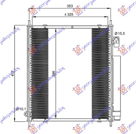 Radiator i kondicionerit 1.2-1.4 benzinë (325x395x16) -04