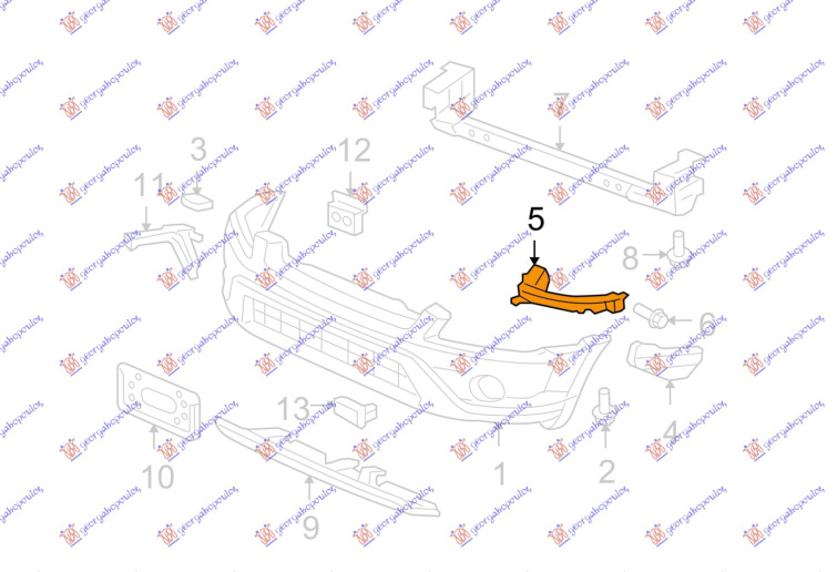 Shtërngues/mbajtës në parakolpin e përparmë 04-