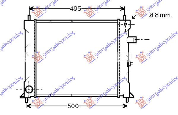 Radiator për motor 1,4i 16v (43x40) NISS