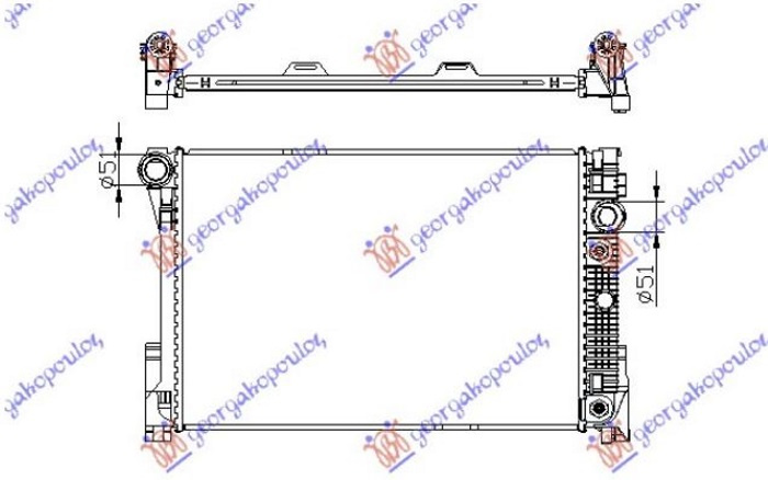 Radiator për motor 1,8-2,5-3,0i16V 24V (marsh automatik) (64x43) (KOYO)