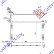 Radiator për motor 1.4 T.D. (45.5x36.6x24)
