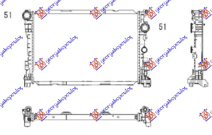 Radiator për motor 6.2 AMG benzinë (marsh manual/automatik) (640x430)