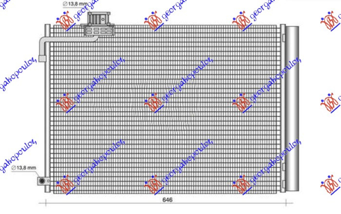 Radiator i kondicionerit 6.2 AMG benzinë (642x428x12)