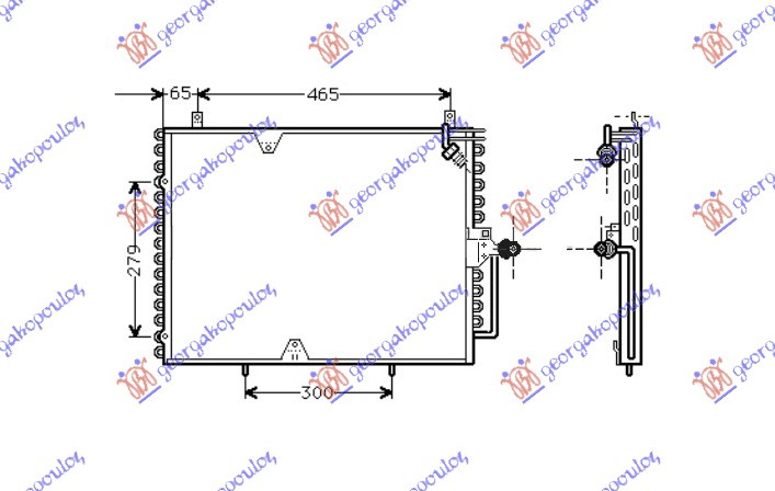 Radiator i kondicionerit 2.0-2.3i (53.8x43.5)