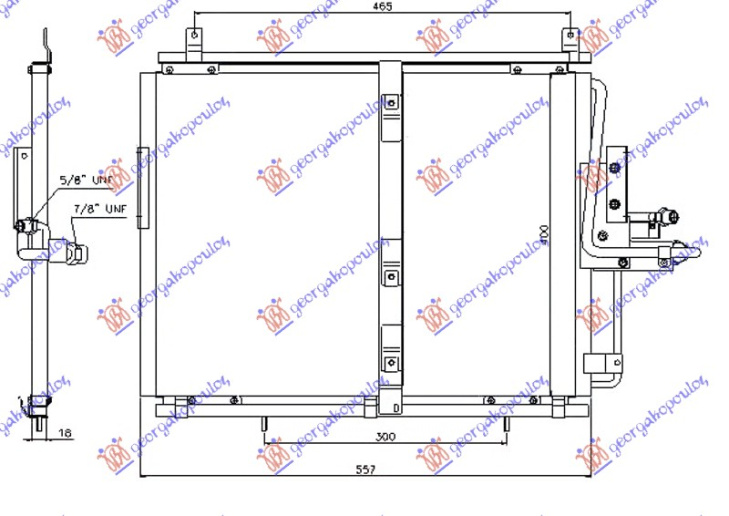 Radiator i kondicionerit 260-280 E/4matIC - 300 E/24V/AMG benzinë (540x435x18)