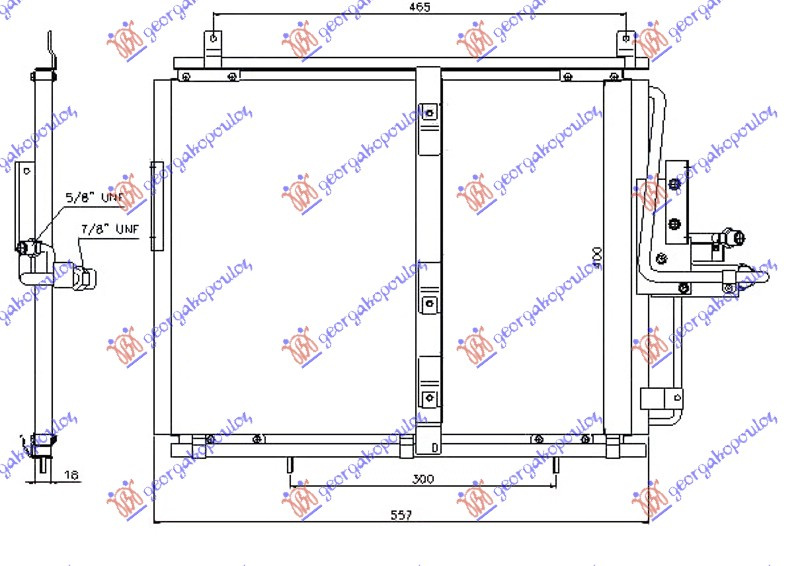 Radiator i kondicionerit 260-280 E/4matIC - 300 E/24V/AMG benzinë (540x435x18)